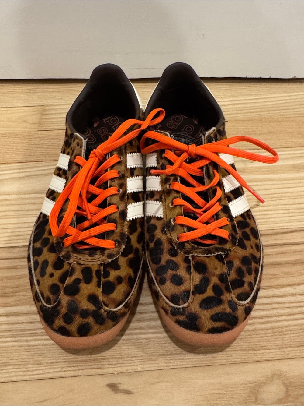 adidas Leopard-Print SL 72 Runner Sneakers with Orange Laces - Picture 2 of 6
